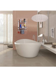 SmartSlide SmartSlide Stainless Steel Multiuse Rack Bathroom Shelf Kitchen Shelf Bathroom Stand Bathroom Rod with Hook Bathroom Accessories  - Image 5