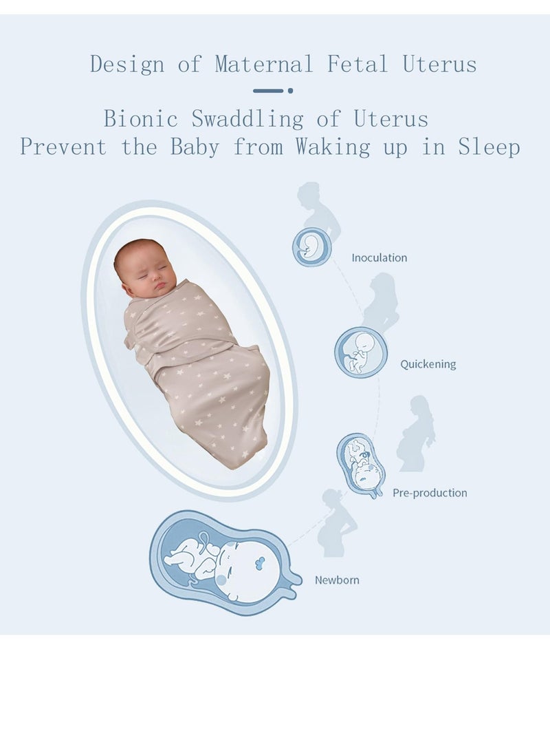 انسولار كيس نوم لطيف للطفل، ثلاثة قطع لفافة قماط مواليد قابلة للتعديل من قطن قابل للتنفس مئة في المئة، للاستخدام من الولادة حتى عمر أربعة أشهر - Image 3