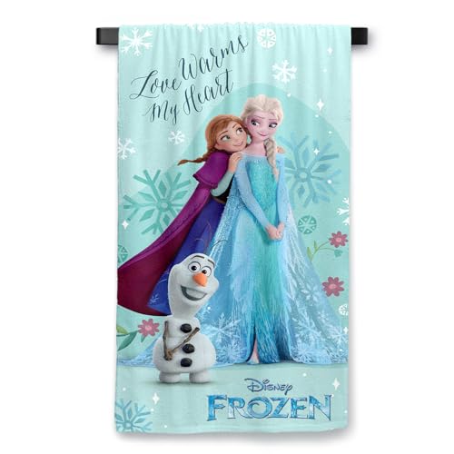 Sassoon Frozen Bath Towel, Cotton, Gentle, Super Absorbant, Easy Care, Long Lasting, Cartoon Theme Bath Towel for Kids 55X110 cm - Image 2