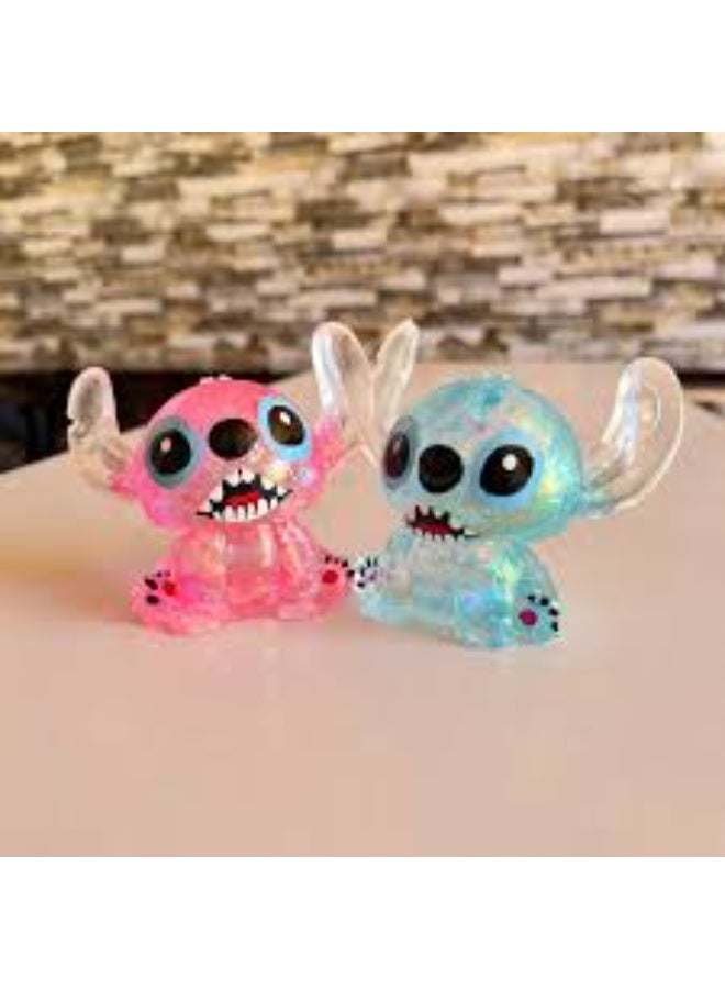 Stitch design squishy pinch squeeze glitter gel fidget toy ideal for returns gifts and party favors birthday party pack of 2 - Image 1