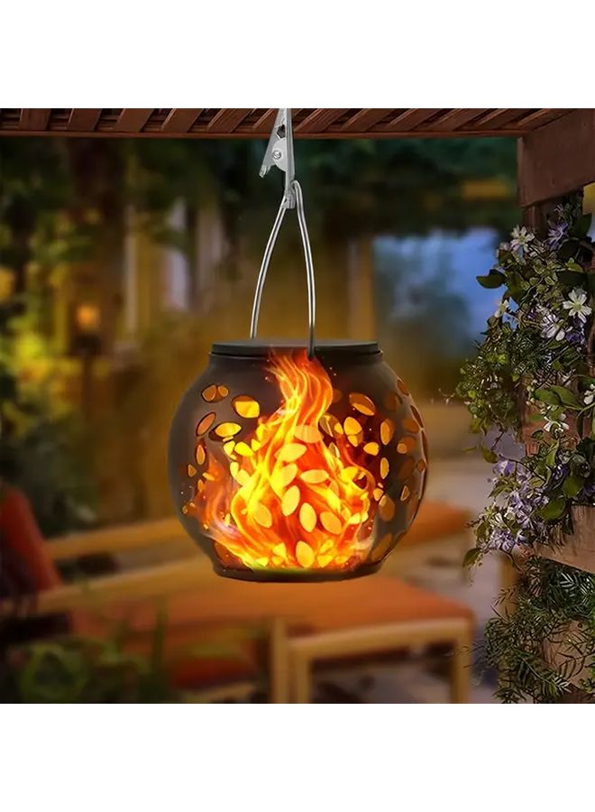 8 Packs Outdoor Solar Lanterns Warm Light Solar Flame Hanging Lights For Garden Patio - Image 4