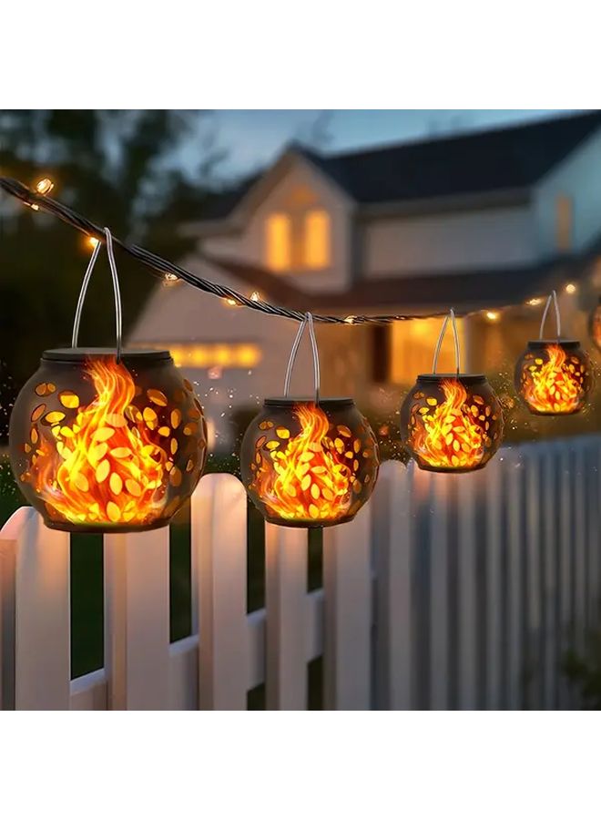 8 Packs Outdoor Solar Lanterns Warm Light Solar Flame Hanging Lights For Garden Patio - Image 2