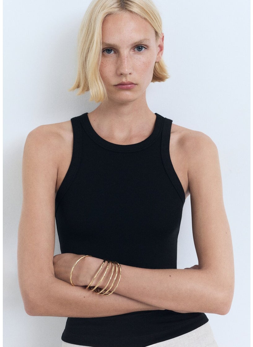 MANGO Ribbed lyocell -Blend Top  - Image 1
