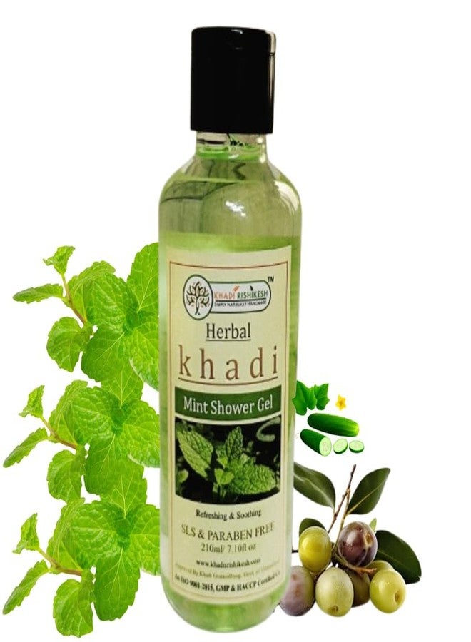 Khadi Rishikesh Herbal Mint Shower Gel - 210ML | Improves Skin Tone, Reduces Wrinkles, Removes Blackheads & Dead Skin Cells Mint Body Wash for Men and Women | SLS and Paraben Free - Image 2