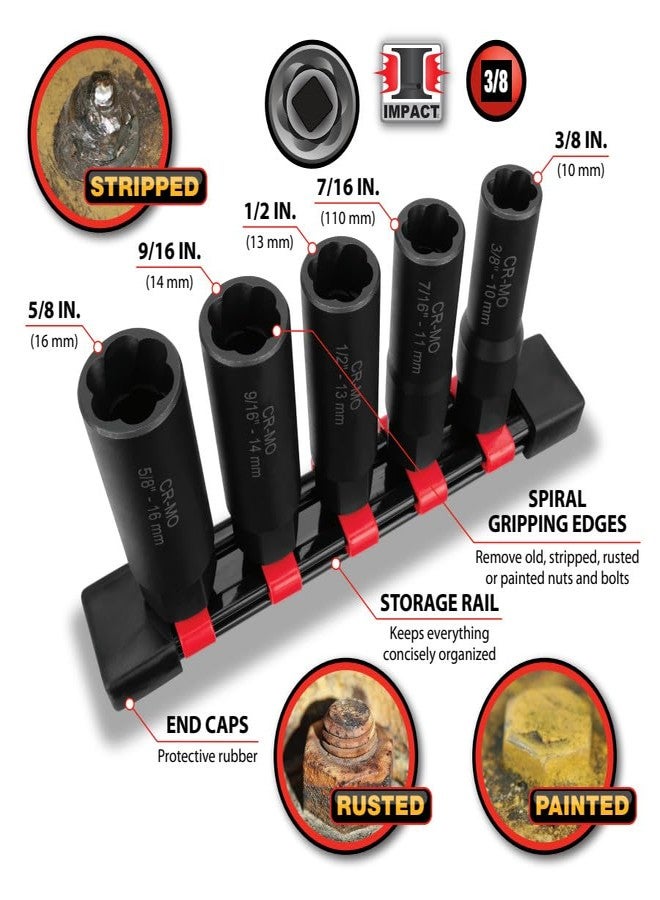 بيرفورمانس تول طقم أدوات استخراج البراغي العميقة W38923 من 5 قطع - Image 3