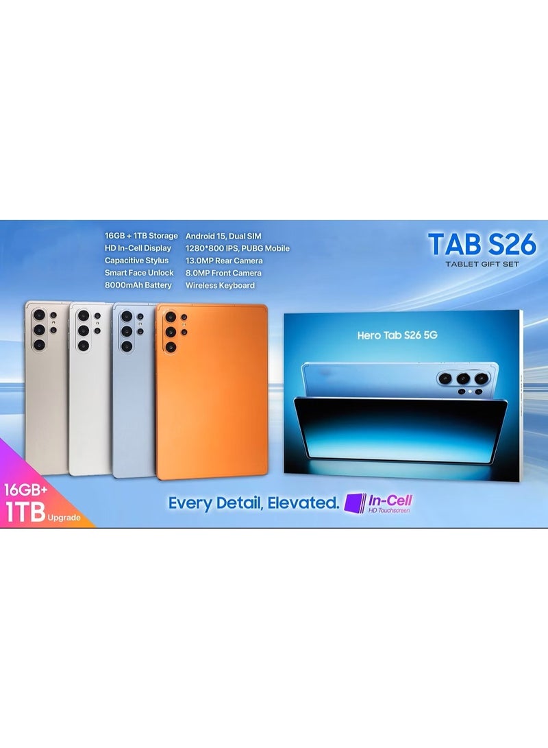 إكس إينوفا جهاز لوحي Tab S26 5G مقاس 10.1 بوصة بنظام Android 15 مع لوحة مفاتيح وماوس، ذاكرة RAM بسعة 16 جيجابايت وذاكرة تخزين داخلية 1 تيرابايت، يدعم شريحتي اتصال (Dual SIM) وWi-Fi بتقنية 5G، فتح ذكي عبر التعرف على الوجه، بطارية بسعة 8000 ملّي أمبير، كاميرا أمامية بدقة 8 ميجابكسل وكاميرا خلفية بدقة 13 ميجابكسل، معالج ثماني النواة (أزرق). - Image 4