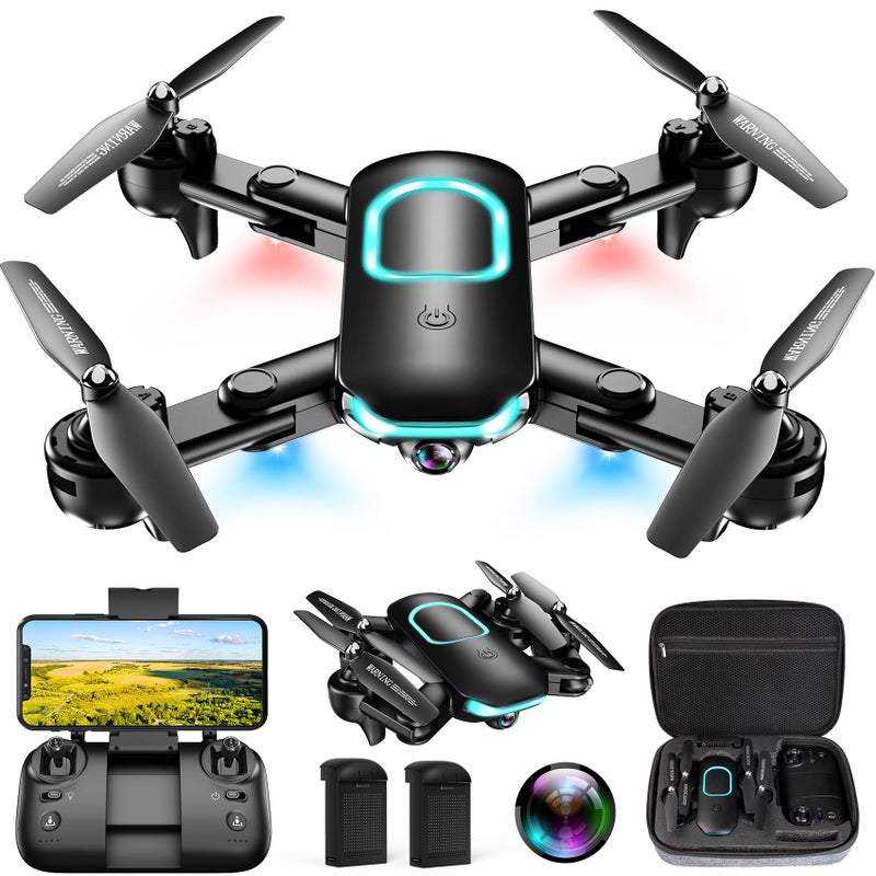 REDRIE Drone with Camera Foldable Drone for Beginners with 1080P Camera Upgrade Altitude Hold CircleRotatingWaypoint Fly 3D Flip One Key Start 3 Speed Mode 2 Batteries - Image 2