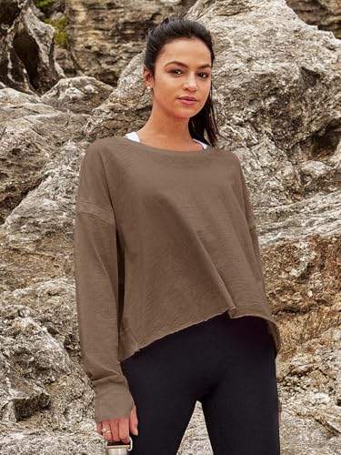 Panadila Womens Open Back Workout Top Long Sleeve Yoga Shirts Thumbhole Tee Shirts Casual Crop Y2kCoffeeM - Image 3
