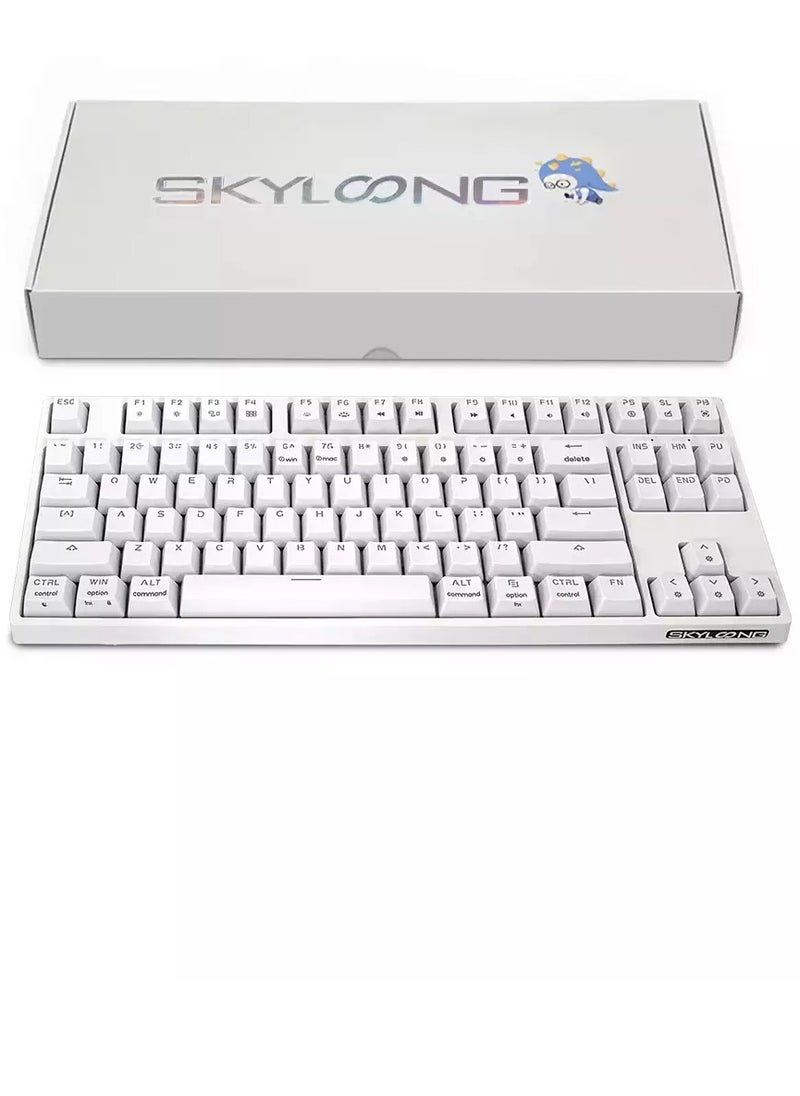SKYLOONG - GK87S RGB Bluetooth/Wired Gaming Keyboard - Optical Yellow Switch (Silent & Linear) - Hot Swappable - Detchable Braided USB C Cable - Full RGB With Software - Image 1