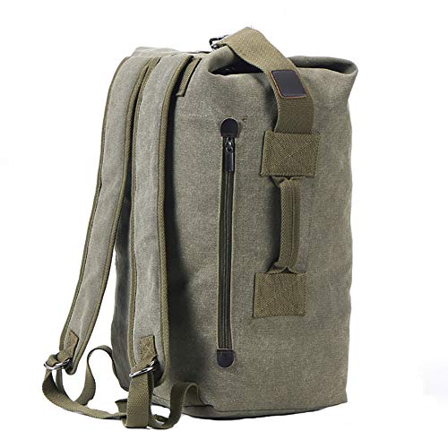 Jellybro Military Duffel Bag Top Load Double Strap Canvas Backpack Army Travel upgrade army green small - Image 1