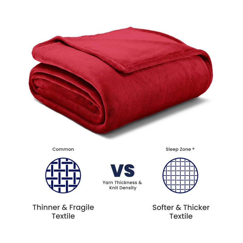 SLEEP ZONE Burgundy Fleece Blanket Super Soft Cozy Throw Flannel Blanket  Lightweight Comfy Fuzzy Blanket Plush Throw Blankets for Couch  Sofa  Bed  Camping  Travel  60x80Inches - Image 5