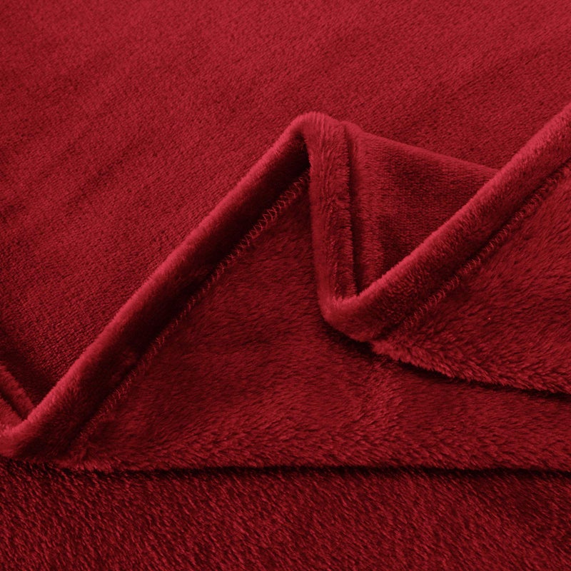 SLEEP ZONE Burgundy Fleece Blanket Super Soft Cozy Throw Flannel Blanket  Lightweight Comfy Fuzzy Blanket Plush Throw Blankets for Couch  Sofa  Bed  Camping  Travel  60x80Inches - Image 4