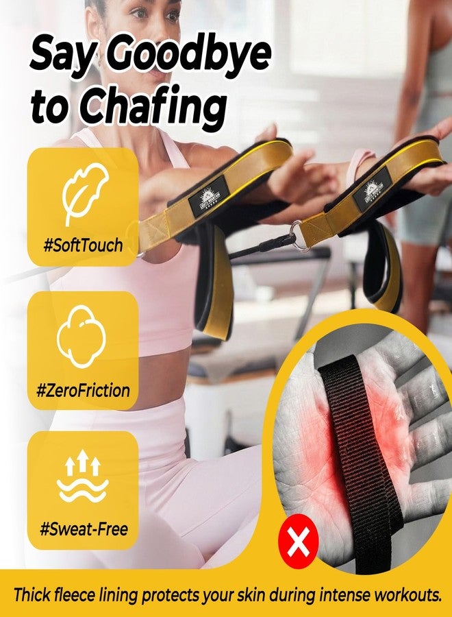 Lights Mountain Leather Pilates Double Loop D-Ring Straps - Soft Fleece Lined for Reformer, Dual Loops for Hands & Legs, Home & Studio Gym Accessories - Image 3