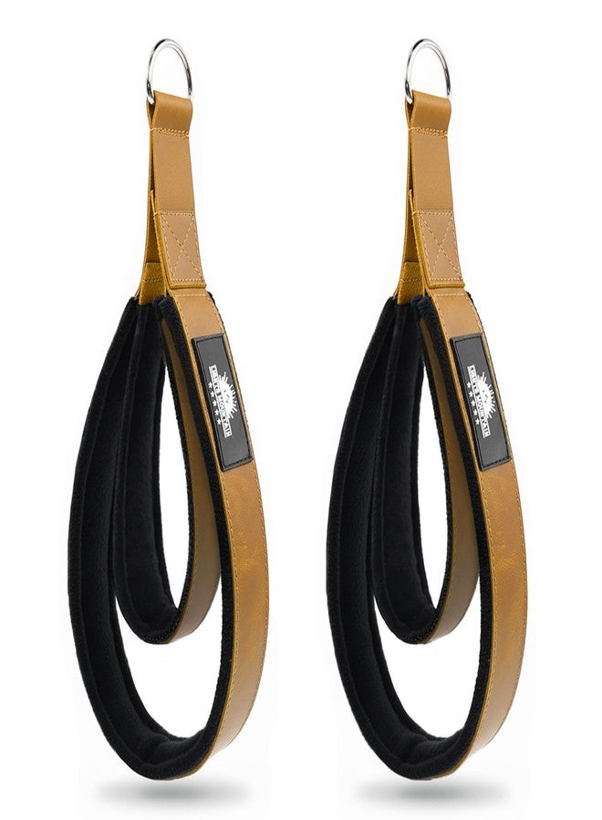 Lights Mountain Leather Pilates Double Loop D-Ring Straps - Soft Fleece Lined for Reformer, Dual Loops for Hands & Legs, Home & Studio Gym Accessories - Image 1