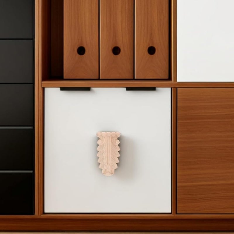 2 قطعة من زخرفة زاوية العمود الروماني المنحوتة من الخشب، تطبيق أثاث ريفي، ديكور منزلي - Image 5