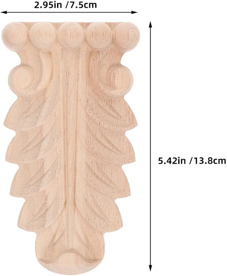 2 قطعة من زخرفة زاوية العمود الروماني المنحوتة من الخشب، تطبيق أثاث ريفي، ديكور منزلي - Image 3