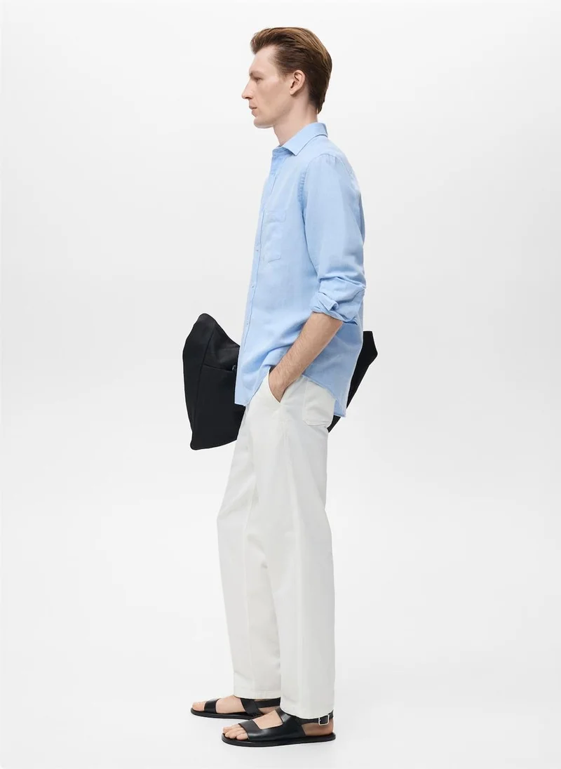 Mango Man Pocket linen shirt