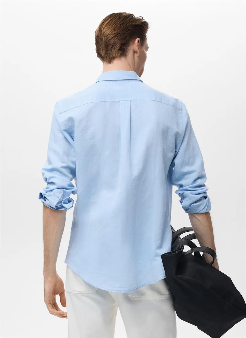 Mango Man Pocket linen shirt