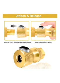 Excefore Locking Air Chuck, Heavy-Duty Brass Air Chuck for Tires, Easy to Use, Leak-Proof, Rated up to 200psi (2 Pack)  - Image 4