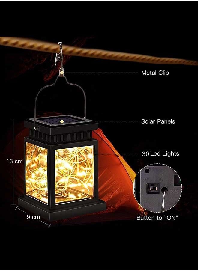 1 Pack Solar Lantern Light Waterproof Hanging Solar Lamp Vintage Design
