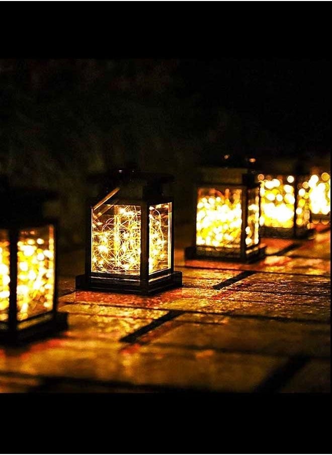 1 Pack Solar Lantern Light Waterproof Hanging Solar Lamp Vintage Design
