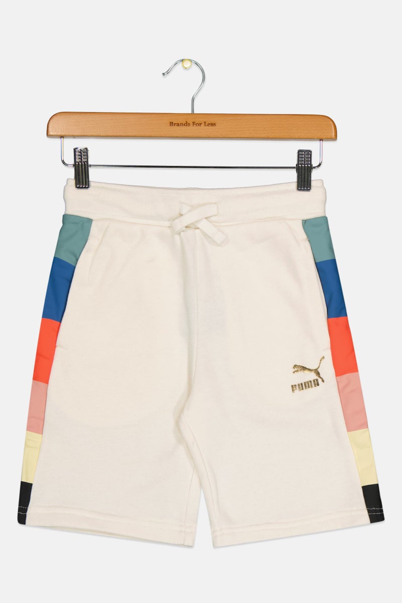 PUMA شورتات رياضية للأطفال الأولاد مناسبة للأنشطة الخارجية، كريمي - Image 2