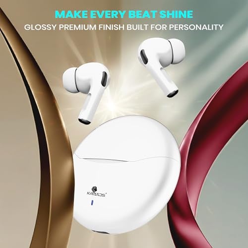 Kratos TW02 Ear Buds Wireless with 30H Playtime, Noise Isolation & Clear Calls, Bluetooth Earbuds with Voice Assistant, Ear Buds with Bluetooth V 5.3 & with Type C Fast Charging, IPX5 TWS Earphones - Image 4