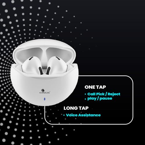 Kratos TW02 Ear Buds Wireless with 30H Playtime, Noise Isolation & Clear Calls, Bluetooth Earbuds with Voice Assistant, Ear Buds with Bluetooth V 5.3 & with Type C Fast Charging, IPX5 TWS Earphones - Image 3