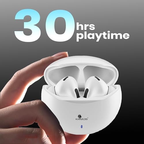Kratos TW02 Ear Buds Wireless with 30H Playtime, Noise Isolation & Clear Calls, Bluetooth Earbuds with Voice Assistant, Ear Buds with Bluetooth V 5.3 & with Type C Fast Charging, IPX5 TWS Earphones - Image 2