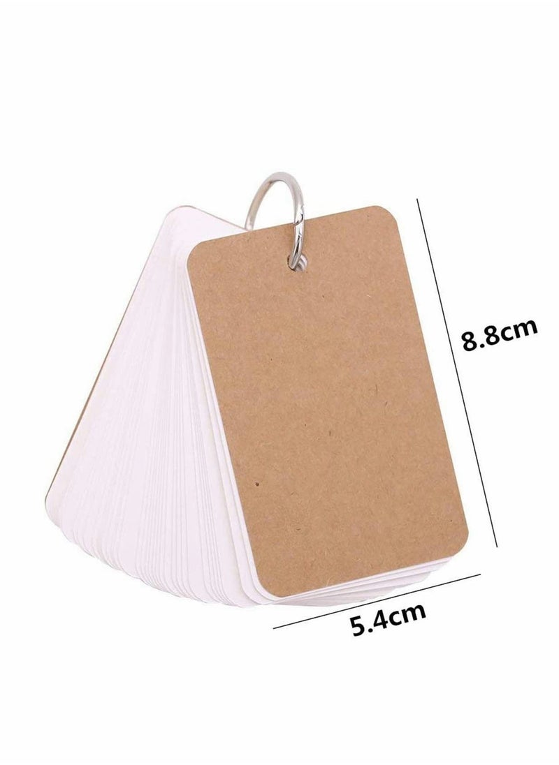 SYOSI - 6 Pack Mini Notepads Study Cards Memo Pads Flashcards Revision Cards with Metal Binder Ring Revision Cards Index Cards Mini Notepads Blank Flashcards Study Cards on Ring 300 Sheets - Image 1