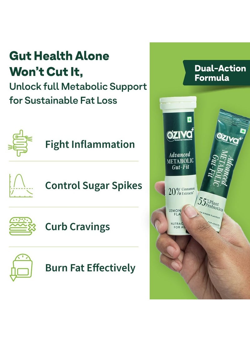 أوزيفا صحة الأمعاء الأيضية المتقدمة، صحة الأمعاء الأيضية، القرفة، بوليفينول B420 بروبيوتيك، ألياف الشوفان، بريبايوتيك، 30 كيسًا، 30 قرصًا فوارة - Image 3
