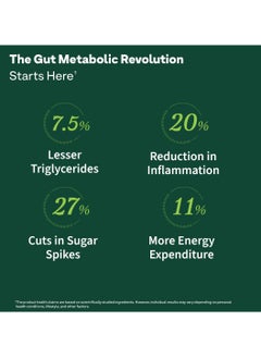 OZiva Advanced Metabolic Gut Fit Gut Metabolic Health Cinnamon Polyphenols B420 Probiotic Oat Fiber Prebiotic 30 Sachets 30 Effervescent Tablets  - Image 4