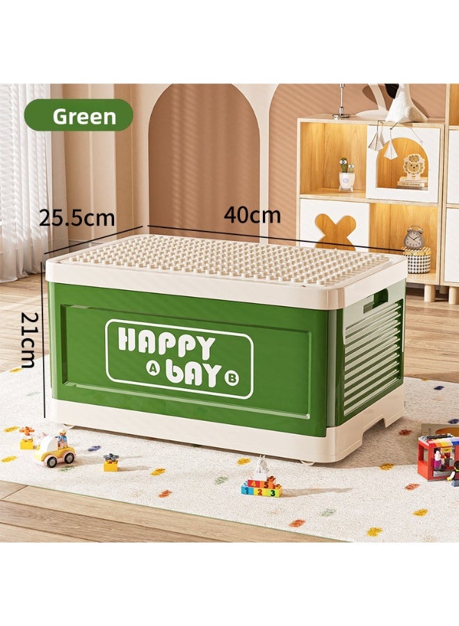 صندوق تخزين ليجو بعجلات وقاعدة بناء - يسع اكثر من ١٠٠٠+ قطعة ليجو - صندوق العاب اطفال قابل للطي كبير غطاء قاعدة بناء حقيقية - يحول الفوضى إلى ملعب إبداعي - Image 4