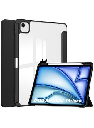 iPad Air 13-Inch (6th Generation) 2024 Case, Hybrid Slim Trifold Stand Case with Apple Pencil Holder, Auto Wake Sleep, Smart Magnetic Cover Clear Acrylic Back Shockproof Case, Black - pzsku/ZCFFEFFE96CD076845149Z/45/_/1718735758/058168f0-36b2-4e29-814b-e514d3181f62