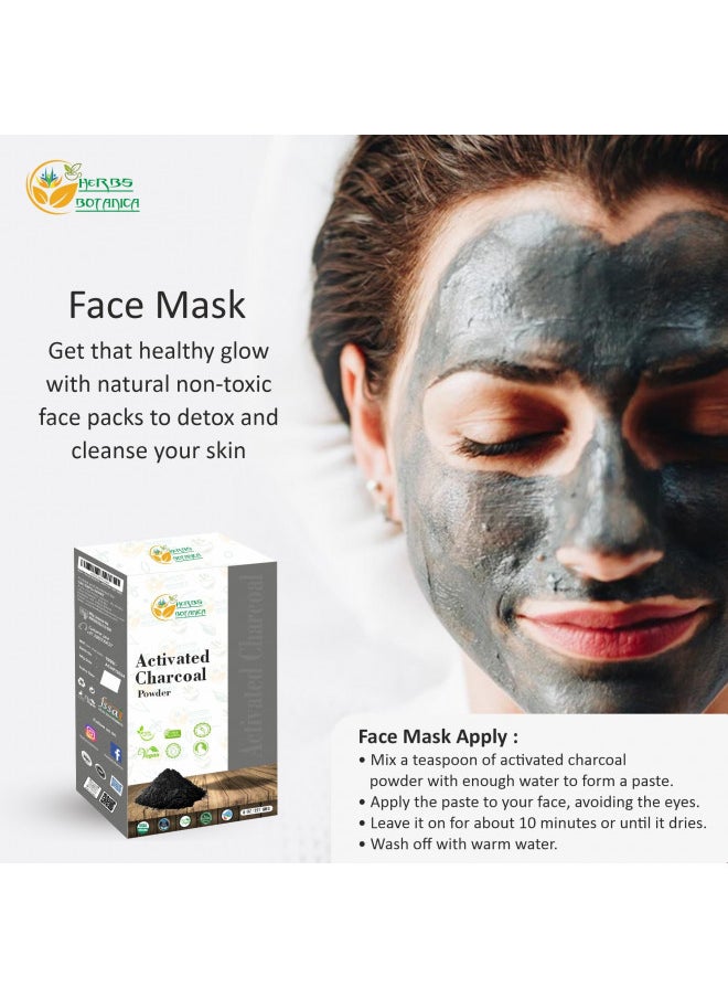 HERBS BOTANICA Herbs Botanica Activated Charcoal Powder Food Grade Natural Detoxifier for Digestive Health, Teeth Whitening, Face Masks, Natural Detoxification and Bug Bite Relief 8 oz / 227 GMS  - Image 4