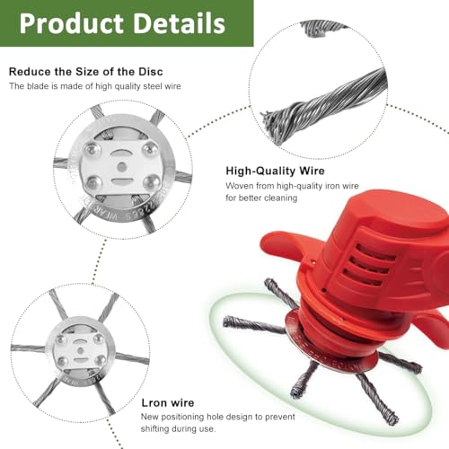 Supvox® Grass Trimmer Head Replacement - Stainless Steel 6-Prongs Brush Cutter Head Blade - 15CM Garden Grass Cutter Blade - Universal Weed Brush Cutter - Brush Cutter Trimmer Accessories/Attachment - Image 3