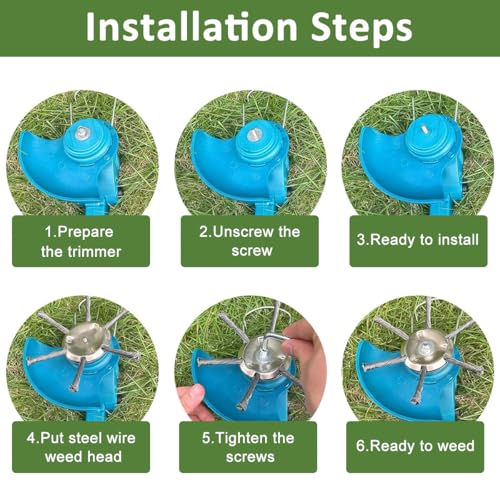 Supvox® Grass Trimmer Head Replacement - Stainless Steel 6-Prongs Brush Cutter Head Blade - 15CM Garden Grass Cutter Blade - Universal Weed Brush Cutter - Brush Cutter Trimmer Accessories/Attachment - Image 4