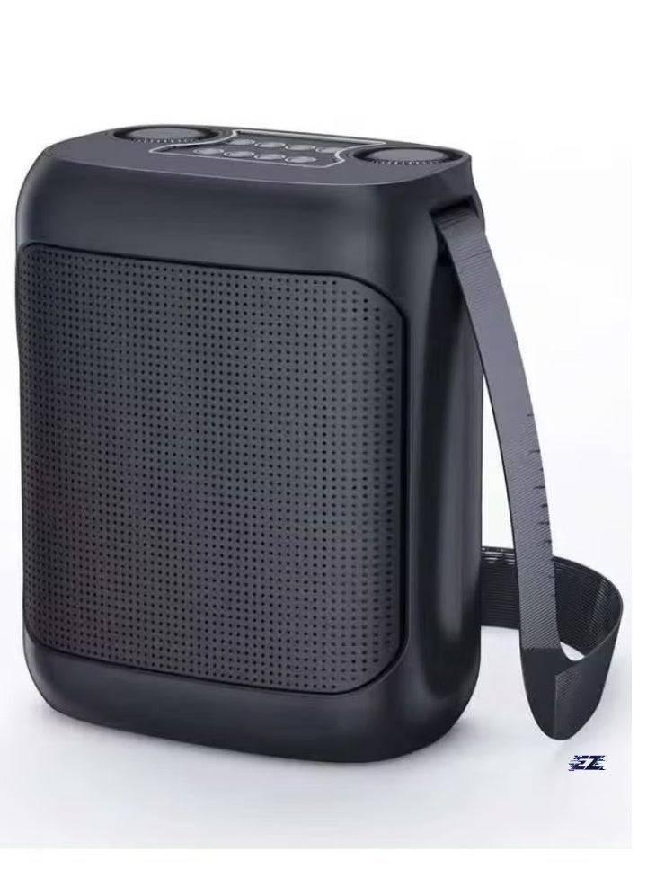 ELTRAZONE Outdoor Karaoke Speaker – Big Strap Speaker with Dual UHF Wireless Microphones, Portable & Powerful Sound, Ideal for Karaoke, Parties, Events, and Outdoor Fun – Black  - Image 1