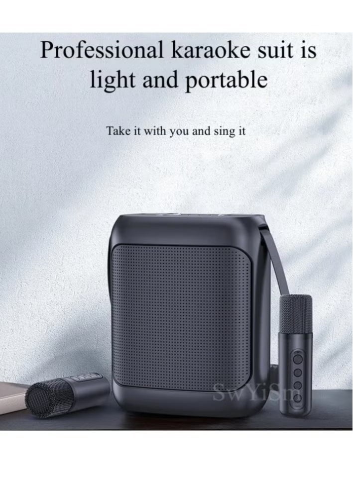 ELTRAZONE Outdoor Karaoke Speaker – Big Strap Speaker with Dual UHF Wireless Microphones, Portable & Powerful Sound, Ideal for Karaoke, Parties, Events, and Outdoor Fun – Black  - Image 3