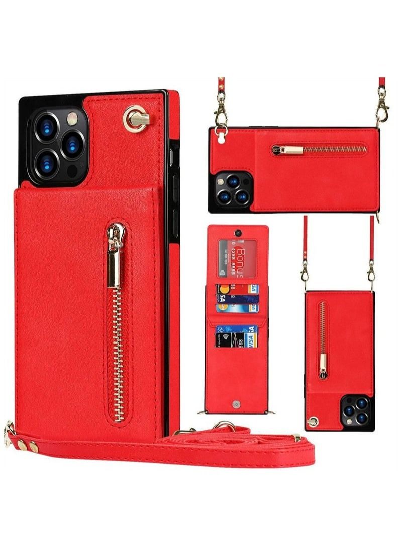 Zippered stand holster protective case for Samsung S20 Plus Red - Image 1