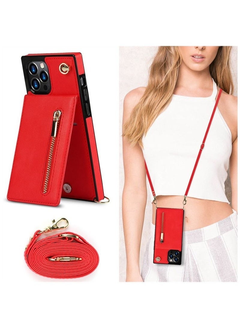 Zippered stand holster protective case for Samsung S20 Plus Red - Image 2