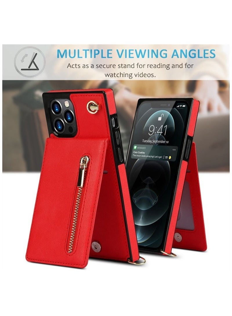 Zippered stand holster protective case for Samsung S20 Plus Red - Image 3
