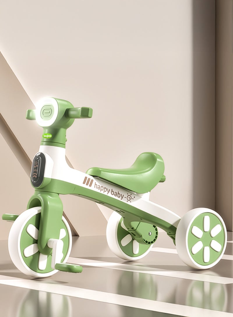 BAYBEE Baby Tricycle for Kids Balance bike with Dual mode trikes with music 3- Eva wheel Bicycle for Indoor Outdoor use Baby Cycle for Children 1-5 Years Boys & Girls (GREEN) - Image 2