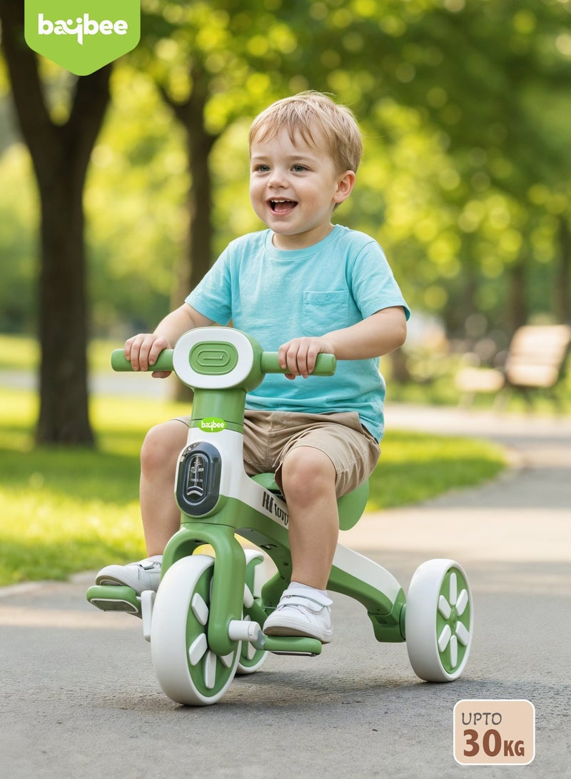 BAYBEE Baby Tricycle for Kids Balance bike with Dual mode trikes with music 3- Eva wheel Bicycle for Indoor Outdoor use Baby Cycle for Children 1-5 Years Boys & Girls (GREEN) - Image 3