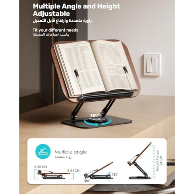 Book Stand for Reading, حامل كتب مسند كتب Adjustable 360° Sheet Holder Foldable Book Stand Mold for Office, Kitchen, School Textbook - Image 3