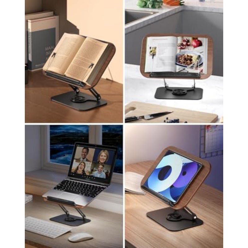 Book Stand for Reading, حامل كتب مسند كتب Adjustable 360° Sheet Holder Foldable Book Stand Mold for Office, Kitchen, School Textbook - Image 2