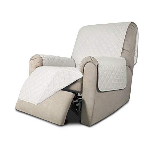 Easy-Going EasyGoing Recliner Chair Slipcover Reversible Sofa Cover Water Resistant Couch Cover Furniture Protector with Elastic Straps for Pets Dog Recliner IvoryIvory 