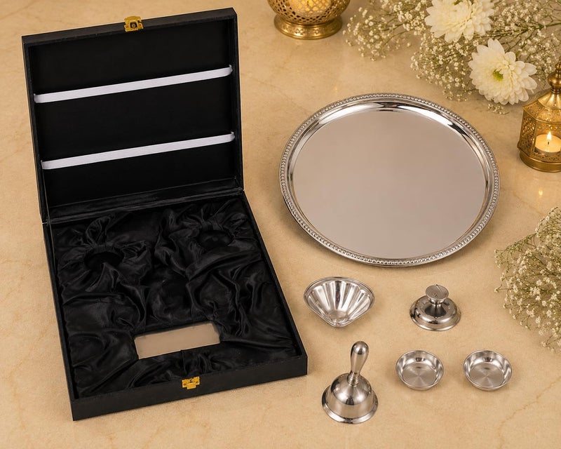 Servewell VN DS1005 Stainless Steel Pooja Thali Set - Image 3