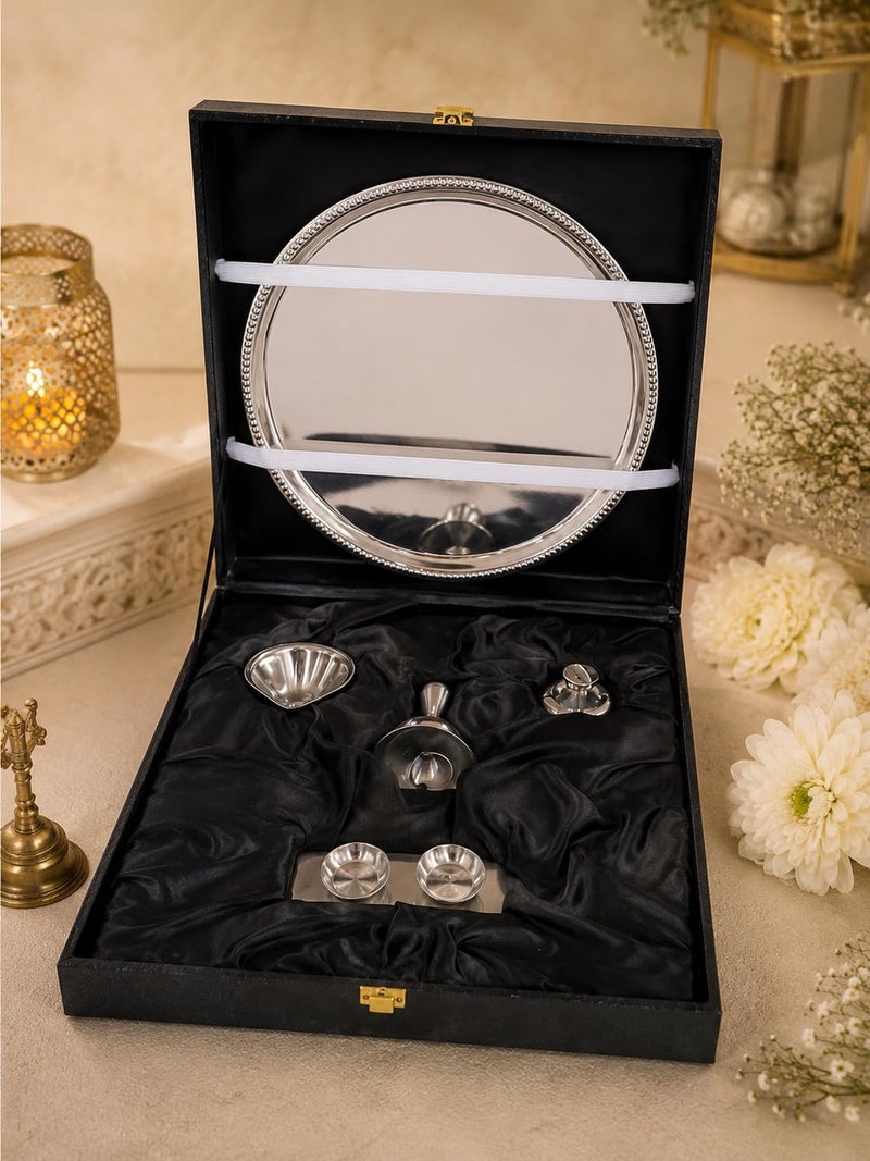 Servewell VN DS1005 Stainless Steel Pooja Thali Set - Image 2