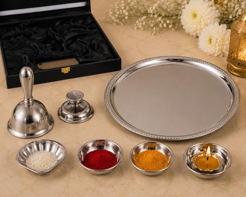 Servewell VN DS1005 Stainless Steel Pooja Thali Set - Image 5